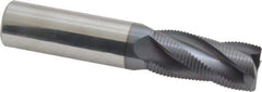Accupro - 3/4" Diam, Fine Pitch, 1-5/8" LOC, 4 Flute Solid Carbide Roughing Square End Mill - AlTiN Finish, 4" OAL, 3/4" Shank Diam, Single End, 30° Helix - USA Tool & Supply