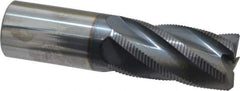 Accupro - 1" Diam, Fine Pitch, 2" LOC, 5 Flute Solid Carbide Roughing Square End Mill - AlTiN Finish, 4" OAL, 1" Shank Diam, Single End, 30° Helix - USA Tool & Supply