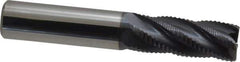 Accupro - 1/2" Diam, Fine Pitch, 1-1/4" LOC, 5 Flute Solid Carbide Roughing Square End Mill - AlTiN Finish, 3" OAL, 1/2" Shank Diam, Single End, 30° Helix - USA Tool & Supply