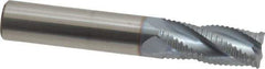 Accupro - 7/16" Diam, Fine Pitch, 1" LOC, 4 Flute Solid Carbide Roughing Square End Mill - TiCN Finish, 2-3/4" OAL, 7/16" Shank Diam, Single End, 30° Helix - USA Tool & Supply