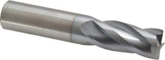 Accupro - 3/4" Diam, Fine Pitch, 1-5/8" LOC, 4 Flute Solid Carbide Roughing Square End Mill - TiCN Finish, 4" OAL, 3/4" Shank Diam, Single End, 30° Helix - USA Tool & Supply