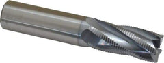 Accupro - 3/4" Diam, Fine Pitch, 1-5/8" LOC, 5 Flute Solid Carbide Roughing Square End Mill - TiCN Finish, 4" OAL, 3/4" Shank Diam, Single End, 30° Helix - USA Tool & Supply