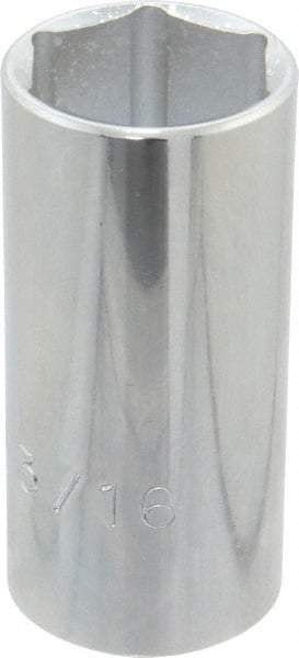 Proto - 1-3/16", 1/2" Drive, Deep Hand Socket - 6 Points, 3-1/4" OAL, Chrome Finish - USA Tool & Supply