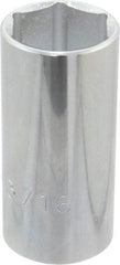 Proto - 1-3/16", 1/2" Drive, Deep Hand Socket - 6 Points, 3-1/4" OAL, Chrome Finish - USA Tool & Supply