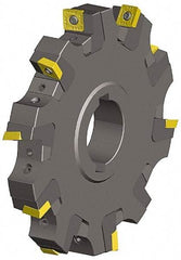 Kennametal - Arbor Hole Connection, 0.614" Cutting Width, 1.042" Depth of Cut, 4" Cutter Diam, 1-1/4" Hole Diam, 10 Tooth Indexable Slotting Cutter - KSSS Toolholder, SPCT, SPET, SPPT Insert, Neutral Cutting Direction - USA Tool & Supply