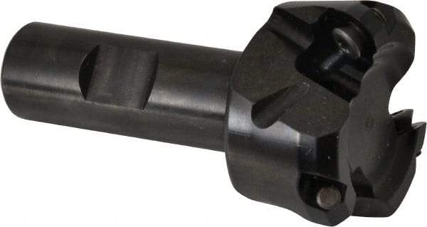 Kennametal - 47° Lead Angle, 1.8560" Max Cut Diam, 1-1/2" Min Cut Diam, 0.138" Max Depth of Cut, Indexable Chamfer & Angle End Mill - 3 Inserts, OF.T 53AF.N.. Insert Style, 77.4mm OAL, Straight Shank - USA Tool & Supply