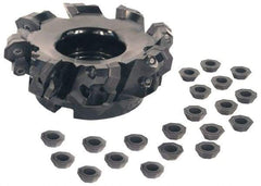 Kennametal - 5" Cut Diam, 1-1/2" Arbor Hole, 5mm Max Depth of Cut, 43° Indexable Chamfer & Angle Face Mill - 6 Inserts, OF.T 07L6... Insert, Right Hand Cut, 6 Flutes, Through Coolant, Series KSOM - USA Tool & Supply