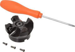 Kennametal - 50.04mm Cut Diam, 3/4" Arbor Hole, 6.6mm Max Depth of Cut, 45° Indexable Chamfer & Angle Face Mill - 4 Inserts, SEKT 1404... Insert, Right Hand Cut, 4 Flutes, Series KSSM - USA Tool & Supply