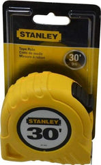 Stanley - 30' x 1" Yellow Blade Tape Measure - 1/16" Graduation, Inch Graduation Style, Yellow Case - USA Tool & Supply