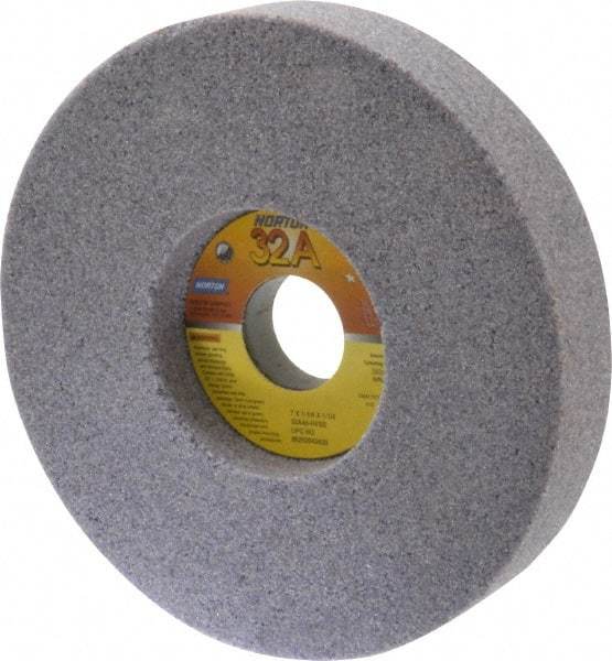 Norton - 7" Diam x 1-1/4" Hole x 1-1/4" Thick, H Hardness, 46 Grit Surface Grinding Wheel - Aluminum Oxide, Type 5, Coarse Grade, 3,600 Max RPM, Vitrified Bond, One-Side Recess - USA Tool & Supply