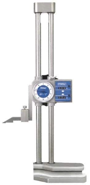 Fowler - 24" Stainless Steel Dial Height Gage - 0.001" (Fine Indicator Reading), 0.1" (Coarse Reading)" Graduation, Accurate to 0.001", Dial and Counter Display - USA Tool & Supply