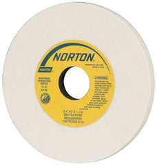Norton - 6" Diam x 1-1/4" Hole x 1/2" Thick, K Hardness, 120 Grit Surface Grinding Wheel - Aluminum Oxide, Type 1, Fine Grade, 4,140 Max RPM, Vitrified Bond, No Recess - USA Tool & Supply
