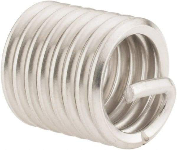 Recoil - 1/2-13 UNC, 3/4" OAL, Free Running Helical Insert - 7-7/8 Free Coils, Tanged, Stainless Steel, Bright Finish, 1-1/2D Insert Length - USA Tool & Supply