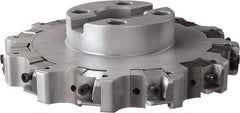 Seco - Shell Mount Connection, 0.63" Cutting Width, 2.209" Depth of Cut, 8" Cutter Diam, 1-1/2" Hole Diam, 12 Tooth Indexable Slotting Cutter - R335.25 Toolholder, XNHQ, LNHQ Insert, Right Hand Cutting Direction - USA Tool & Supply
