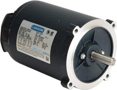 Leeson - 1/2 Max hp, 1,800 Max RPM, Electric AC DC Motor - 230/460 V Input, Three Phase, S56C Frame, C-Face Mount, TENV Enclosure - USA Tool & Supply