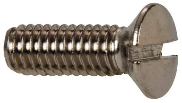Value Collection - M4x0.70 Metric Coarse, 12mm OAL Slotted Drive Machine Screw - Oval Head, Grade 18-8 & A2 Stainless Steel, Uncoated, Without Washer - USA Tool & Supply