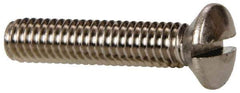 Value Collection - M4x0.70 Metric Coarse, 20mm OAL Slotted Drive Machine Screw - Oval Head, Grade 18-8 & A2 Stainless Steel, Uncoated, Without Washer - USA Tool & Supply