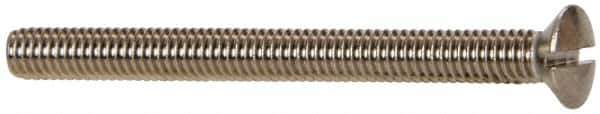 Value Collection - M4x0.70 Metric Coarse, 45mm OAL Slotted Drive Machine Screw - Oval Head, Grade 18-8 & A2 Stainless Steel, Uncoated, Without Washer - USA Tool & Supply