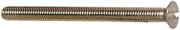 Value Collection - M4x0.70 Metric Coarse, 50mm OAL Slotted Drive Machine Screw - Oval Head, Grade 18-8 & A2 Stainless Steel, Uncoated, Without Washer - USA Tool & Supply