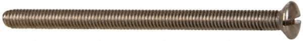 Value Collection - M4x0.70 Metric Coarse, 60mm OAL Slotted Drive Machine Screw - Oval Head, Grade 18-8 & A2 Stainless Steel, Uncoated, Without Washer - USA Tool & Supply