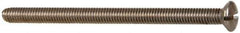 Value Collection - M4x0.70 Metric Coarse, 60mm OAL Slotted Drive Machine Screw - Oval Head, Grade 18-8 & A2 Stainless Steel, Uncoated, Without Washer - USA Tool & Supply