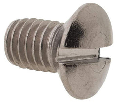 Value Collection - M5x0.80 Metric Coarse, 8mm OAL Slotted Drive Machine Screw - Oval Head, Grade 18-8 & A2 Stainless Steel, Uncoated, Without Washer - USA Tool & Supply