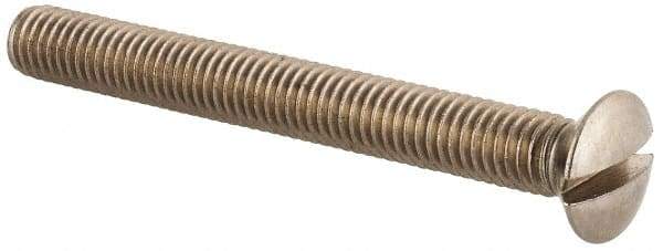 Value Collection - M5x0.80 Metric Coarse, 45mm OAL Slotted Drive Machine Screw - Oval Head, Grade 18-8 & A2 Stainless Steel, Uncoated, Without Washer - USA Tool & Supply
