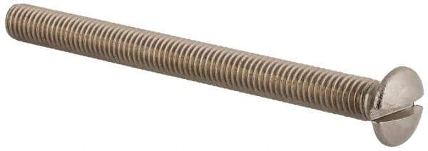 Value Collection - M5x0.80 Metric Coarse, 60mm OAL Slotted Drive Machine Screw - Oval Head, Grade 18-8 & A2 Stainless Steel, Uncoated, Without Washer - USA Tool & Supply