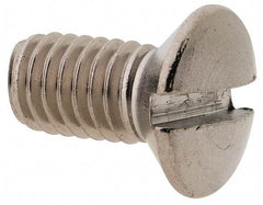 Value Collection - M6x1.00 Metric Coarse, 12mm OAL Slotted Drive Machine Screw - Oval Head, Grade 18-8 & A2 Stainless Steel, Uncoated, Without Washer - USA Tool & Supply