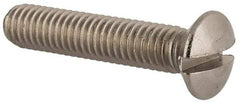 Value Collection - M6x1.00 Metric Coarse, 30mm OAL Slotted Drive Machine Screw - Oval Head, Grade 18-8 & A2 Stainless Steel, Uncoated, Without Washer - USA Tool & Supply