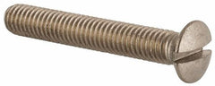 Value Collection - M6x1.00 Metric Coarse, 40mm OAL Slotted Drive Machine Screw - Oval Head, Grade 18-8 & A2 Stainless Steel, Uncoated, Without Washer - USA Tool & Supply