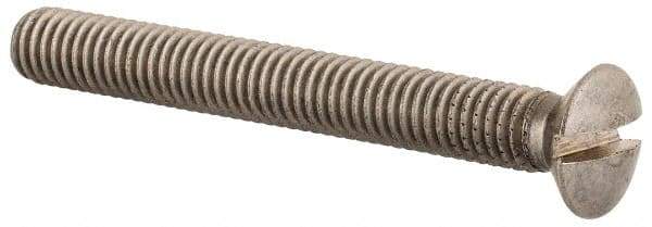 Value Collection - M6x1.00 Metric Coarse, 50mm OAL Slotted Drive Machine Screw - Oval Head, Grade 18-8 & A2 Stainless Steel, Uncoated, Without Washer - USA Tool & Supply