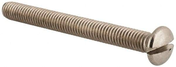Value Collection - M6x1.00 Metric Coarse, 60mm OAL Slotted Drive Machine Screw - Oval Head, Grade 18-8 & A2 Stainless Steel, Uncoated, Without Washer - USA Tool & Supply