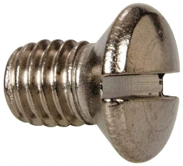 Value Collection - M8x1.25 Metric Coarse, 12mm OAL Slotted Drive Machine Screw - Oval Head, Grade 18-8 & A2 Stainless Steel, Uncoated, Without Washer - USA Tool & Supply