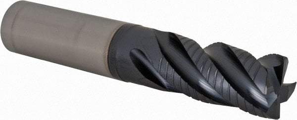 Iscar - 5/8" Diam, 1-1/4" LOC, 4 Flute Solid Carbide 45° Corner Chamfer Roughing End Mill - TiAlN Finish, 3-1/2" OAL, 5/8" Shank Diam, Single End, 38° Helix - USA Tool & Supply