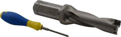 Iscar - 4.13" Max Drill Depth, 3xD, 1-3/8" Diam, Indexable Insert Drill - 2 Inserts, 1-1/2" Shank Diam, Straight Shank - USA Tool & Supply