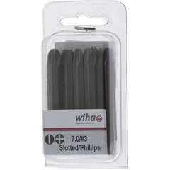 Wiha - 1/4" Drive, #3 Reversible Phillips/Slotted Screwdriver Bit - 2-3/8" OAL - USA Tool & Supply