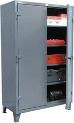 Strong Hold - 3 Shelf Locking Storage Cabinet - Steel, 36" Wide x 24" Deep x 60" High, Dark Gray - USA Tool & Supply