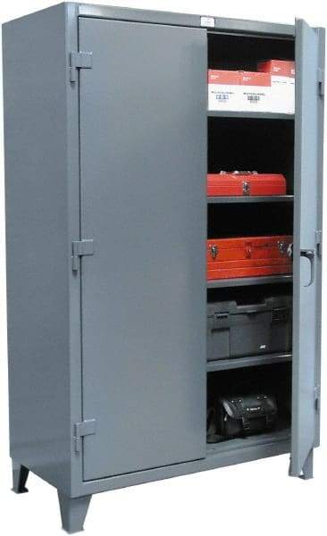 Strong Hold - 4 Shelf Locking Storage Cabinet - Steel, 36" Wide x 24" Deep x 72" High, Dark Gray - USA Tool & Supply