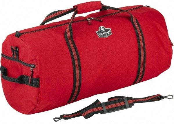 Ergodyne - 2 Pocket, 3,800 Cubic Inch, 600D Nylon Empty Duffel Bag - 29 Inch Wide x 13 Inch Deep x 13 Inch High, Red, Model No. 5020 - USA Tool & Supply