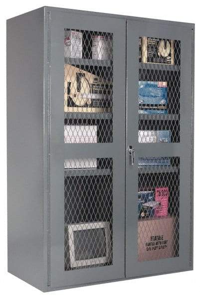 Durham - 4 Shelf Visible Storage Cabinet - Steel, 36" Wide x 18" Deep x 84" High, Gray - USA Tool & Supply