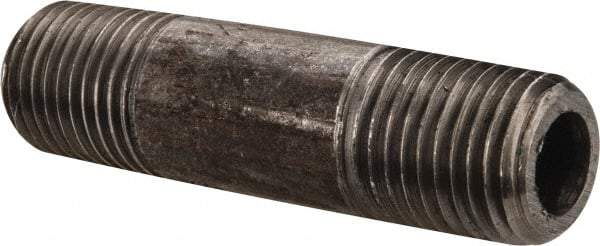 Value Collection - Schedule 80, 1/4" Diam x 2" Long Black Pipe Nipple - Threaded - USA Tool & Supply