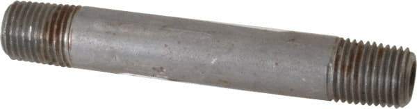 Value Collection - Schedule 80, 1/4" Diam x 3-1/2" Long Black Pipe Nipple - Threaded - USA Tool & Supply