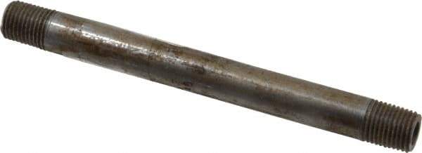 Value Collection - Schedule 80, 1/4" Diam x 5-1/2" Long Black Pipe Nipple - Threaded - USA Tool & Supply