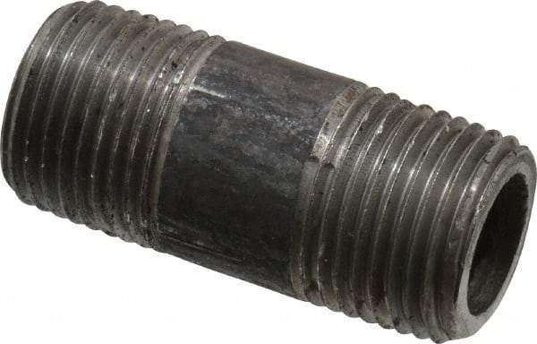 Value Collection - Schedule 80, 3/8" Diam x 1-1/2" Long Black Pipe Nipple - Threaded - USA Tool & Supply