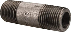 Value Collection - Schedule 80, 3/8" Diam x 2" Long Black Pipe Nipple - Threaded - USA Tool & Supply