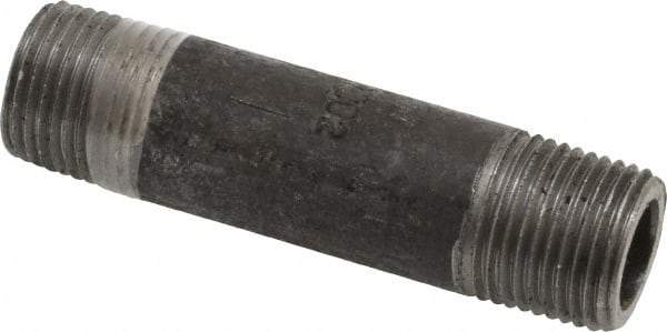 Value Collection - Schedule 80, 3/8" Diam x 2-1/2" Long Black Pipe Nipple - Threaded - USA Tool & Supply