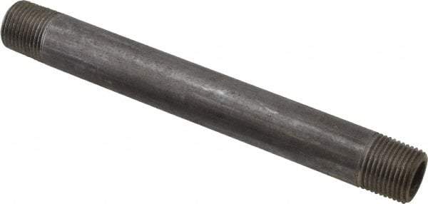 Value Collection - Schedule 80, 3/8" Diam x 5-1/2" Long Black Pipe Nipple - Threaded - USA Tool & Supply