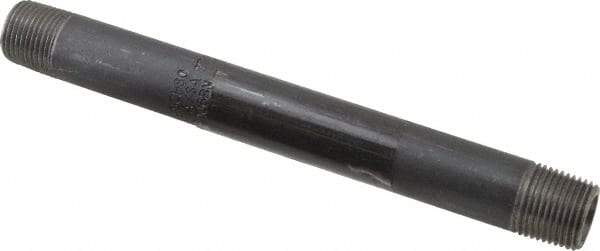 Value Collection - Schedule 80, 3/8" Diam x 6" Long Black Pipe Nipple - Threaded - USA Tool & Supply