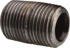 Value Collection - Schedule 80, 1/2" Diam Black Pipe Nipple - Threaded - USA Tool & Supply